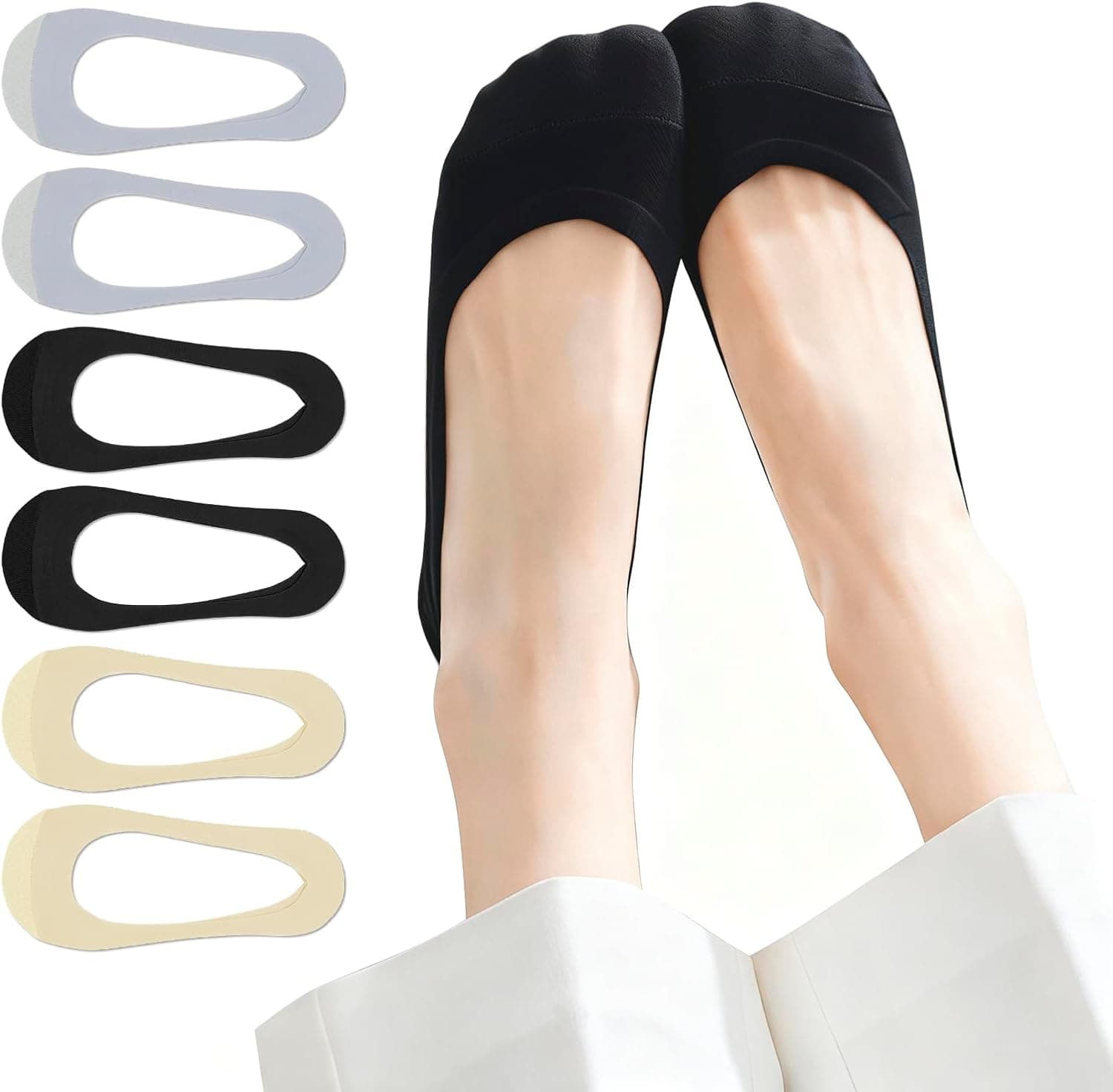 No Show Socks Womens For Flats, Seamless Footies No See Invisible Low Cut Liner loafer Socks - image 1