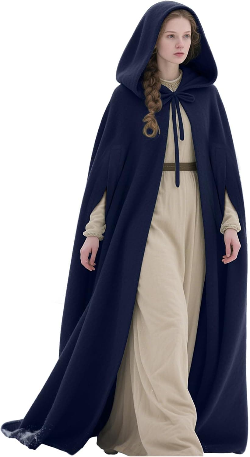 Arm Holes Hooded Cloak Women's Renaissance Cape with Hood - image 1