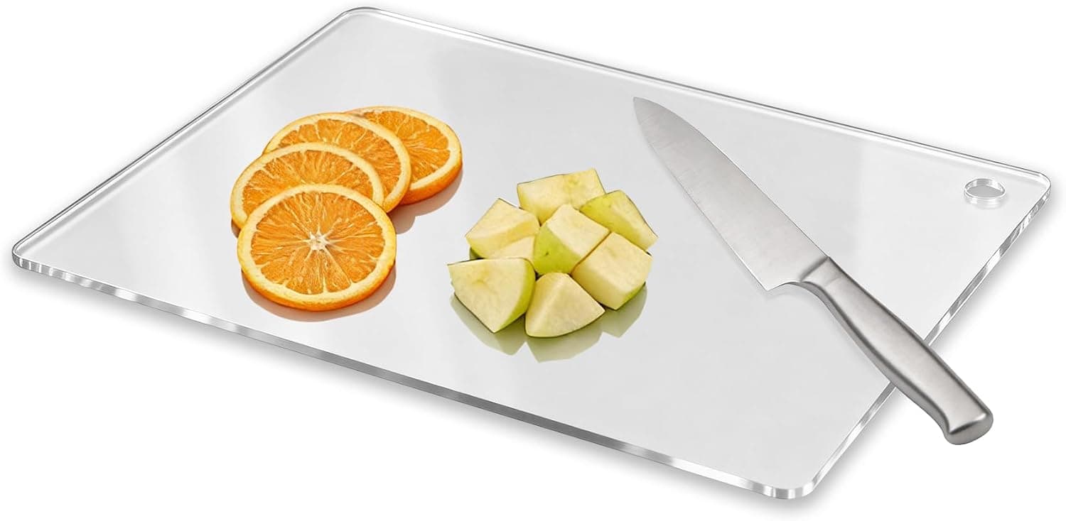 Acrylic Cutting Board for Kitchen, White, 14×10×0.12 inch