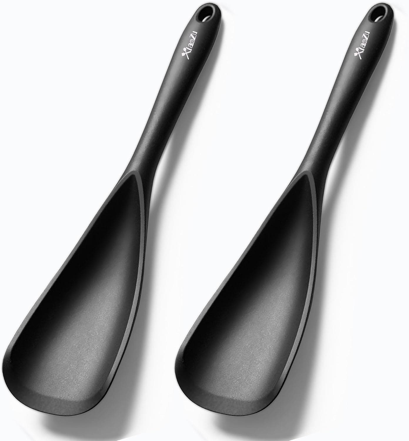 Silicone Cooking Spoon Spatula For Non-stick Cookware, 12.6" Black