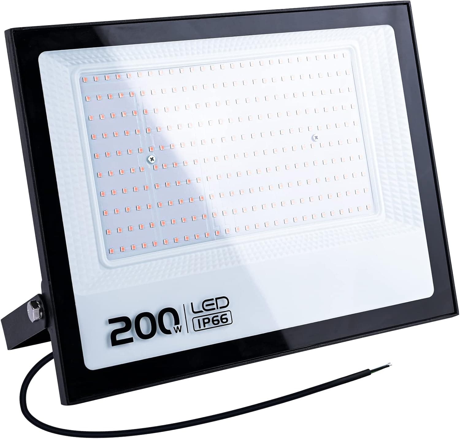 1pack 200W LED Flood Light, Warm White 3000K, IP66 Waterproof Super Bright Work Light, 110V, Outdoor Floodlight for Yard, Garden, Garage, Lawn, Court