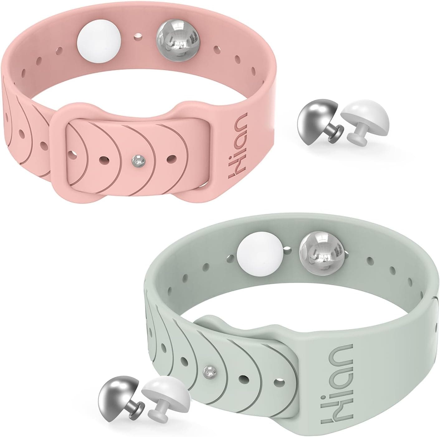 Motion Sickness Bracelets Wristband Sea Sickness for Adult Kids & Pregnant Women, Acupressure Anti Nausea Wristbands for Car Sea Air Cruise Travel Sickness, Relief Motion/Morning Sickness -Beryl+Pink - image 1