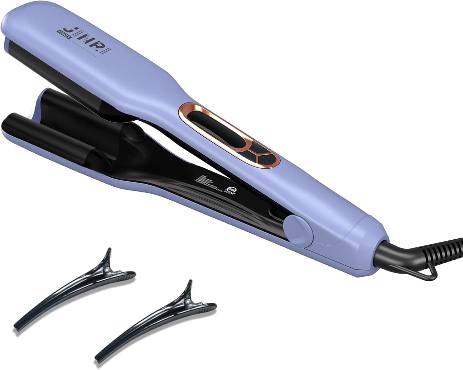 Hair Brush, JINRI Hair Iron, Pumped-Up Volume, Adjustable Temp, 360 ° Tail Rotation, Lasting Volume, for Short Or Thin Hair, Dual Voltage (100-240V), Volumizing Hair Iron, Purple, 1.38 inch (Purple)