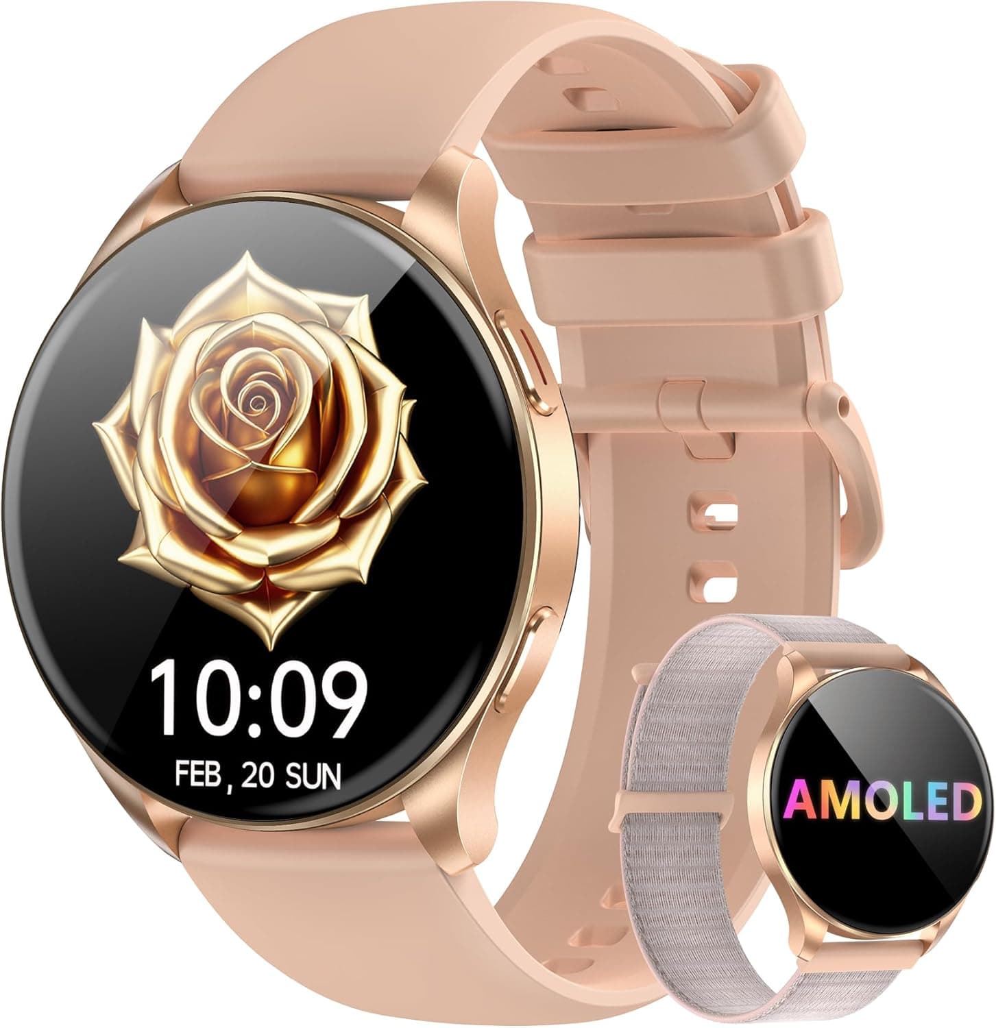 Blackview Smart Watch for Women(Make/Answer Calls), 1.43''AMOLED Touchscreen Fitness Tracker with 100+ Sports Modes, Heart Rate/SpO2/Sleep Monitor/2 Straps, Smartwatch for iPhone & Android - image 1