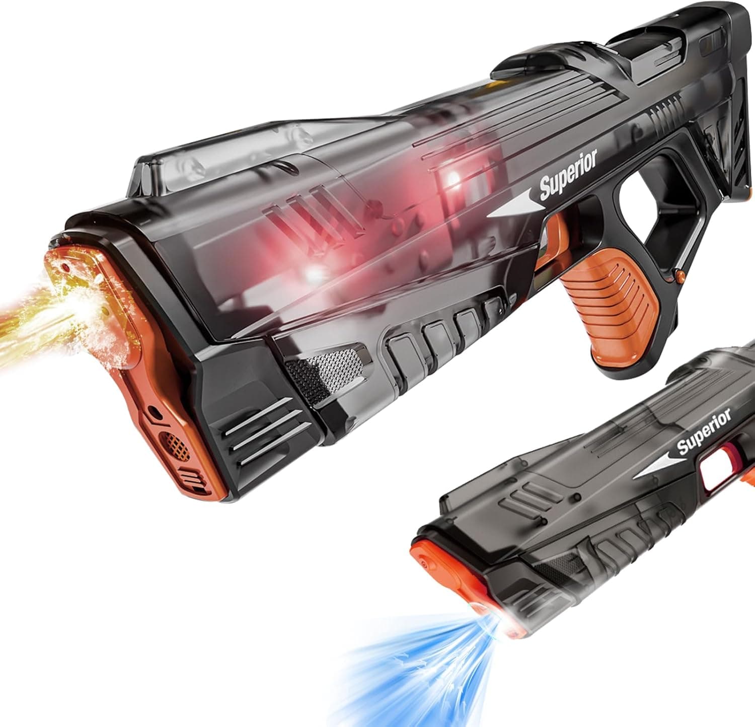 Electric Water Gun for Kids & Adults, Automatic Water Reload,LED Light Shooting Over 250 Blasts Water Blaster Squirt Guns Up to 32 FT Long Range, Summer Outdoor Beach Party Toys (Black) - image 1