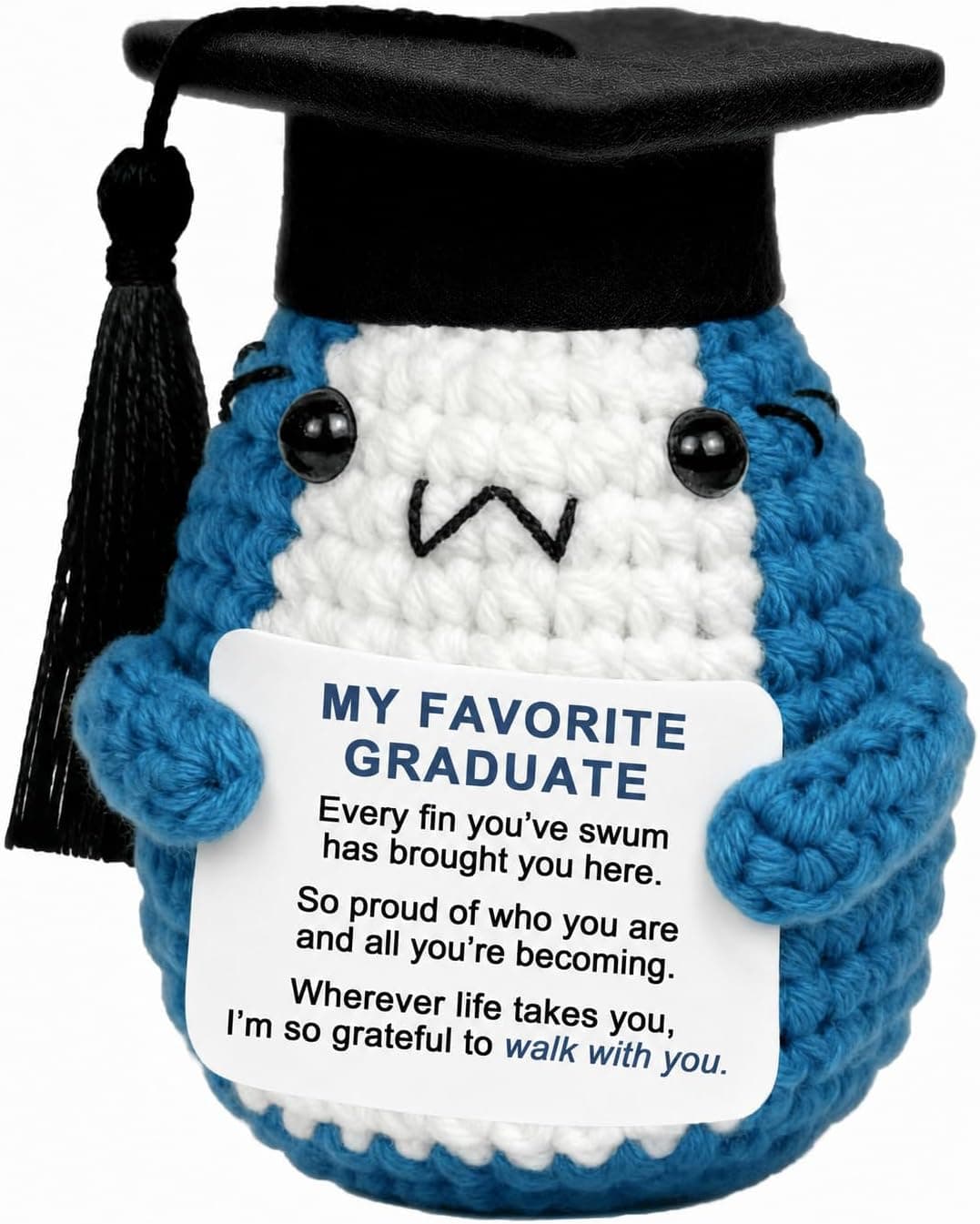 2026 Graduation Gifts for Girlfriend Boyfriend, Congrats Grad Gift for High School College Graduate, My Favorite Graduate Gift for BF GF Her Him, Cute Crochet Shark Desk Decor - image 1