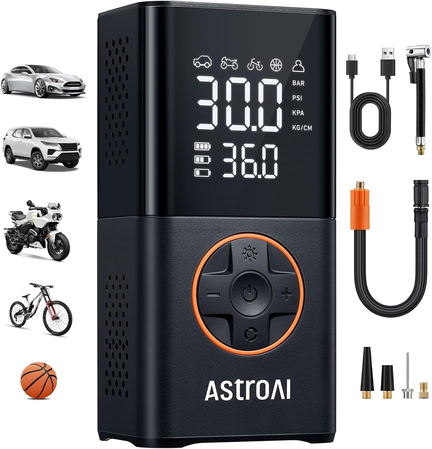 AstroAI L7 Tire Inflator Portable Air Compressor,150 PSI Cordless Bike Pump