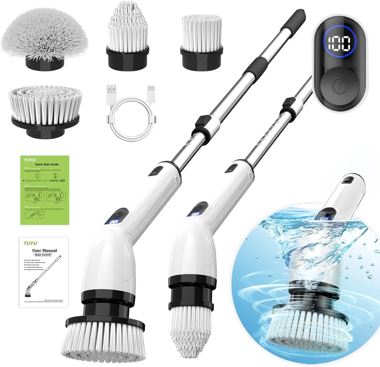 Electric Spin Scrubber, Cordless Cleaning Brush for Bathroom,Home - image 1