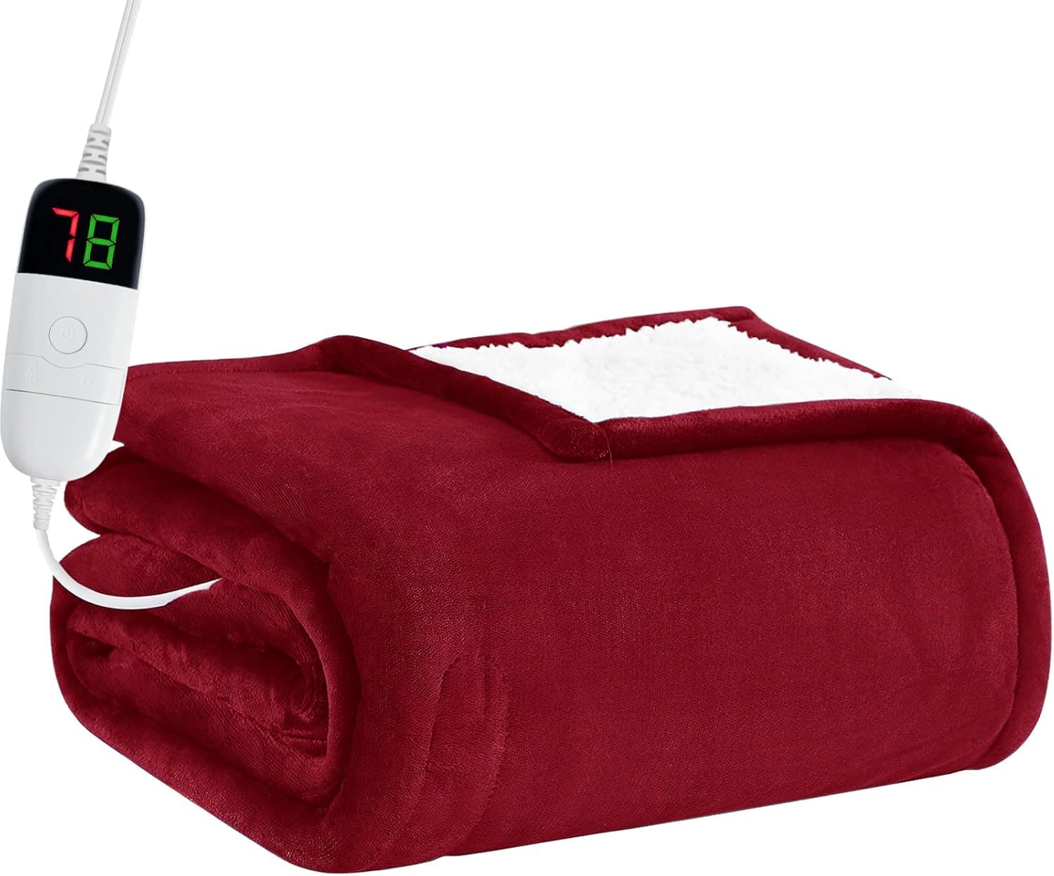 BOMOVA Heated Electric Throw Blanket - 50" x 60" Heating Blanket with 10 Heating Levels & 8 Hours Auto Off, Warm Flannel Blanket, Christmas Birthday Gifts for Women