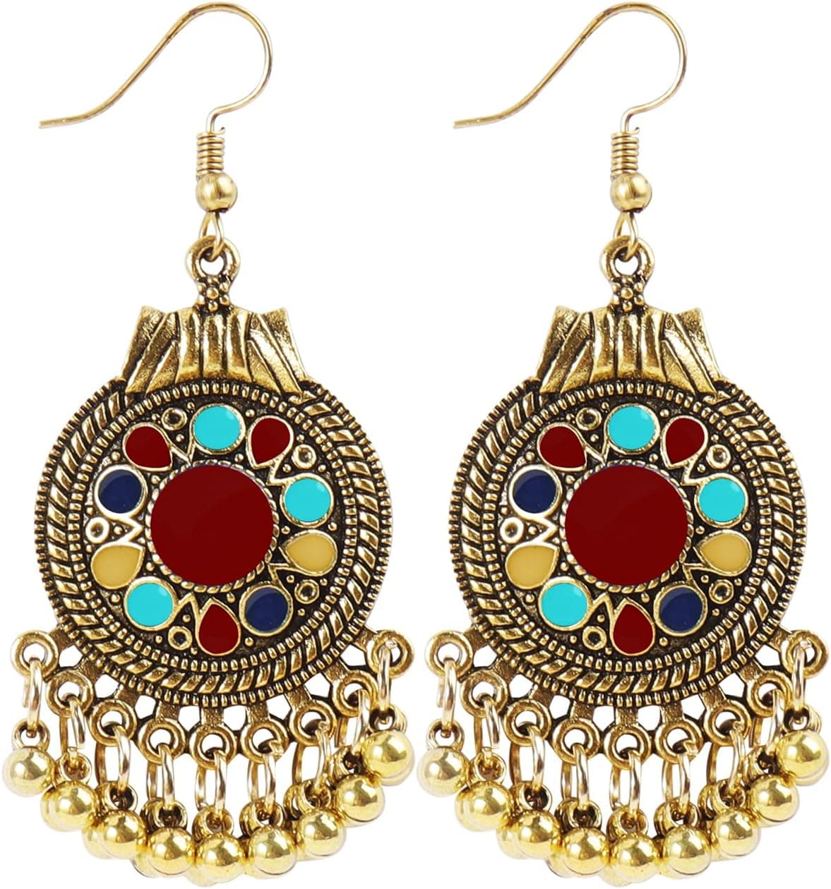 Indian Jhumkas Earrings for Women Vintage Earring Bohemian Bell Tassel Drop Dangle Earring Fashion Gypsy Earrings Wedding Prom Dress Jewelry Accessories - image 1