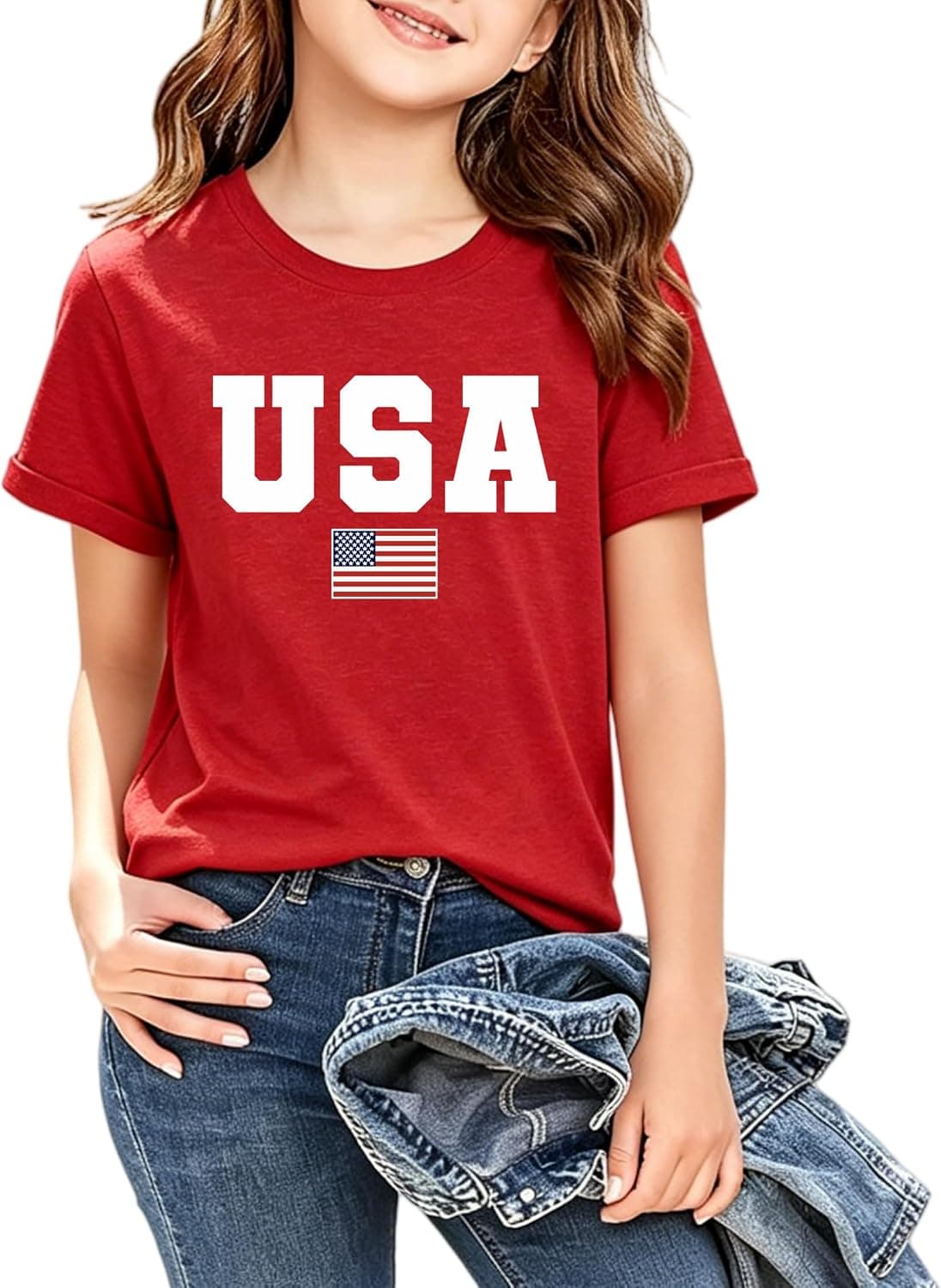 American Flag Shirt Toddler Boys Girls USA Flag Shirts Kids 4th of July T-Shirt Patriotic Tee Tops Outfits 3-10years - image 1