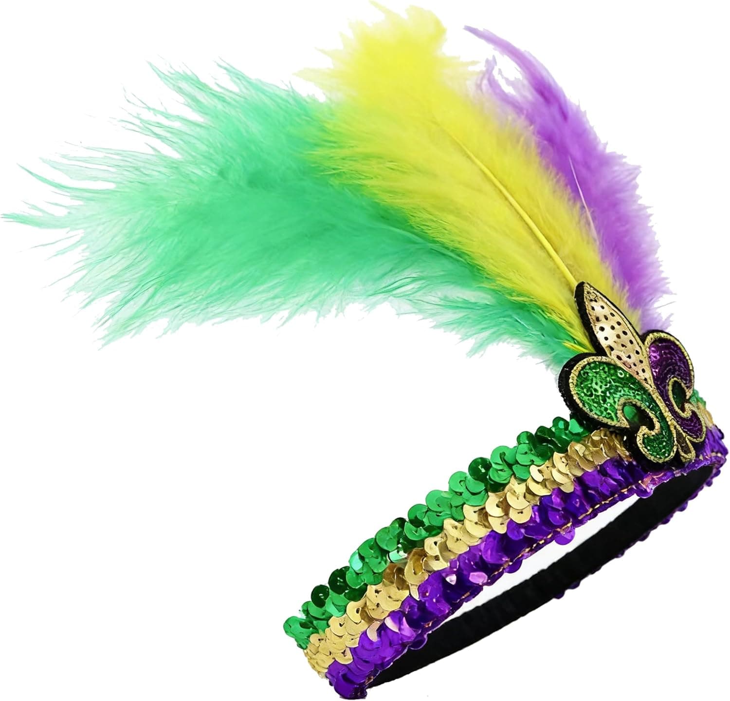 Feathers Headpiece Hair Accessories for Women & Men, Adjustable Headband Carnival Birthday Halloween Party Cocktail Headwear