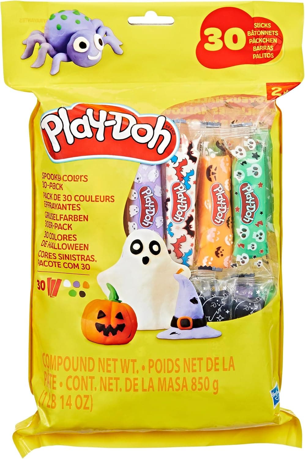 Play-Doh 30 Pack Spooky Colors, Individually Wrapped Sticks for Halloween Arts & Crafts