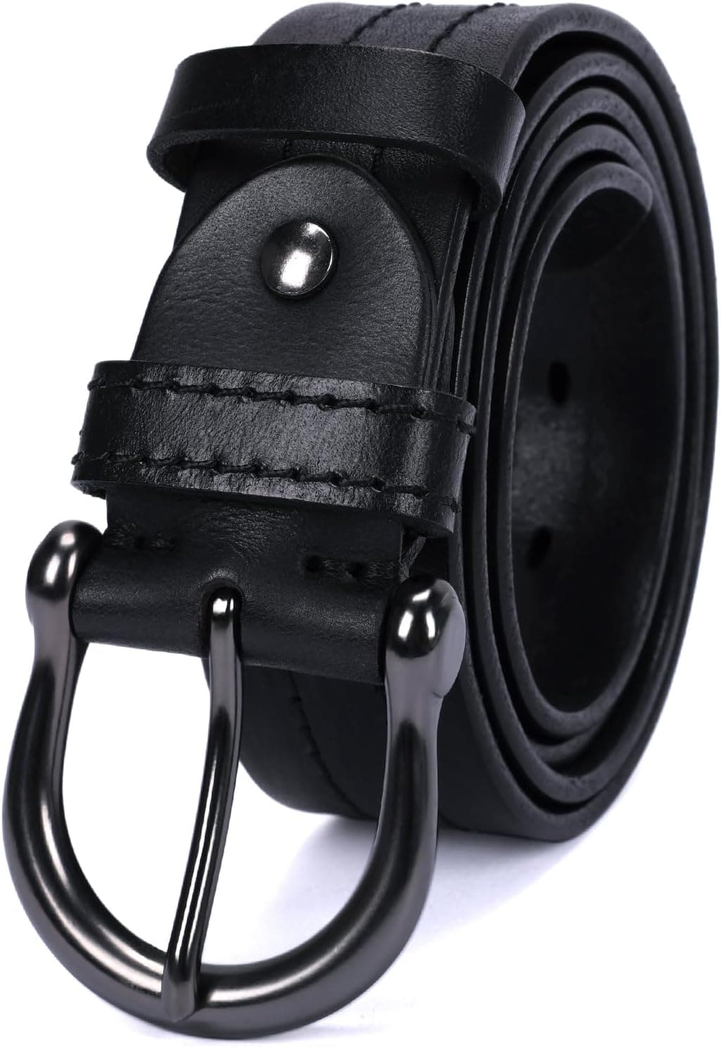 Mens Belts Soft Italian Vegetable Tanned Leather Cowboy Casual Jean Belt 1.5 Wide 7 Holes Gift Box Packaging - image 1