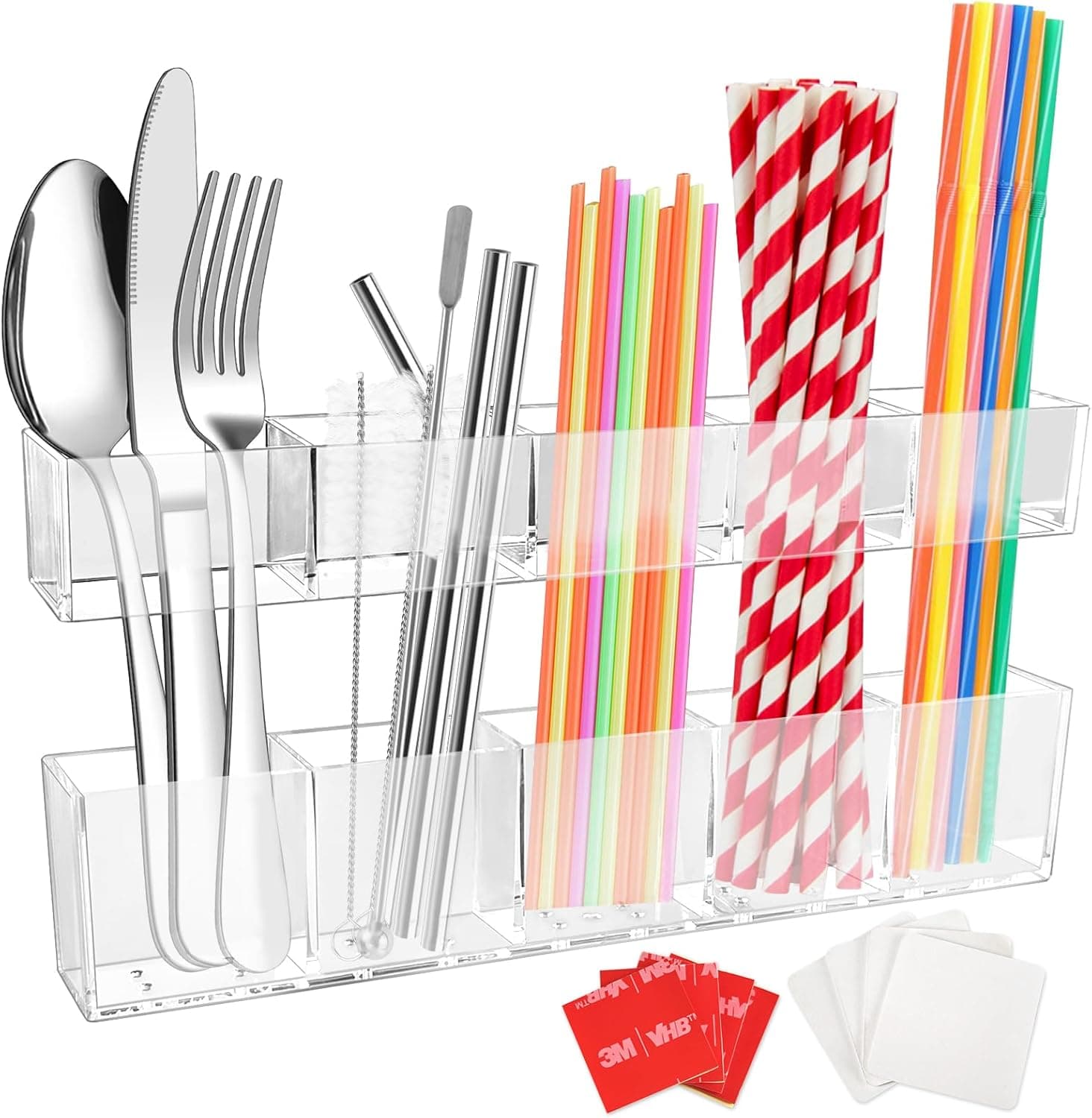 CRUCIBLY 9.5" Large Acrylic Straw Holder for Cabinet Door - image 1