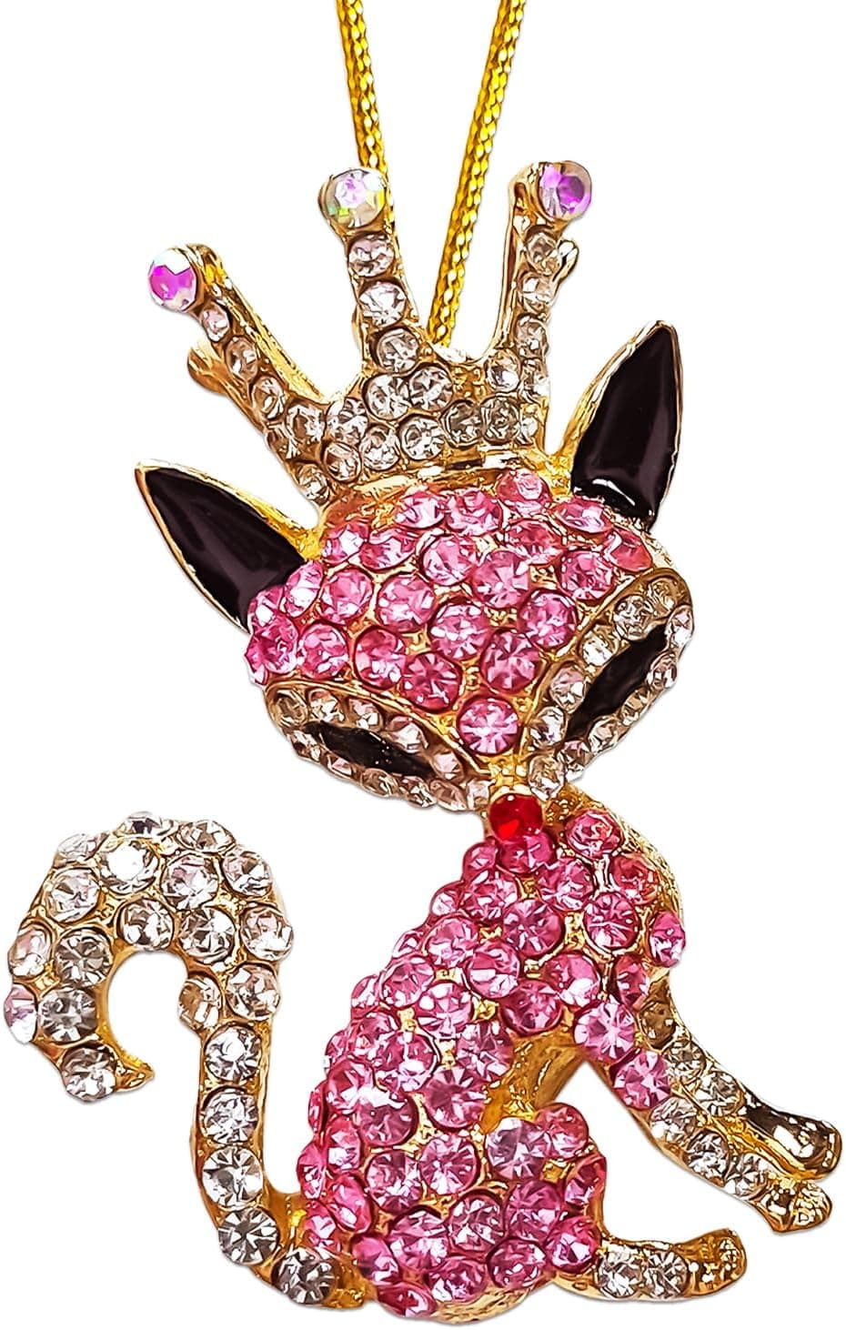 Fox Ornaments for Christmas Tree, Handmade Metallic Ornament with Pink Rhinestone, Woodland Animal Ornament, Small Cute Christmas Ornaments for Kids - Fox Gifts - image 1