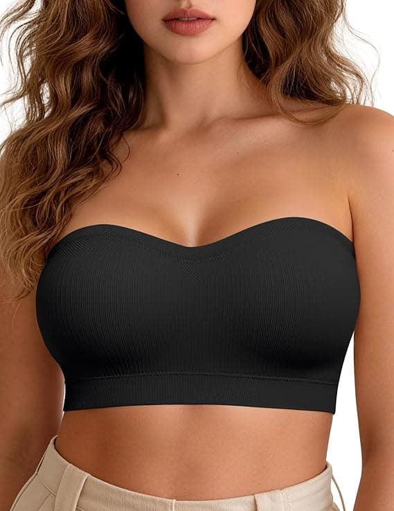 Vertvie Strapless Bras for Women Non-Slip Push Up Wireless Bandeau Bra Seamless Comfort Padded Tube Top Supportive Bralette - image 1