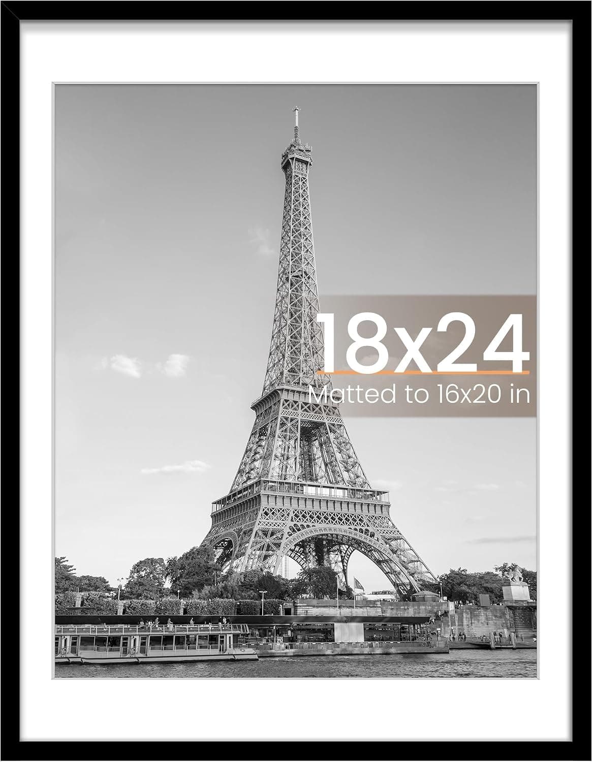 upsimples 18x24 Picture Frame, Wall Decor Poster Frames, Black 1 Pack - image 1