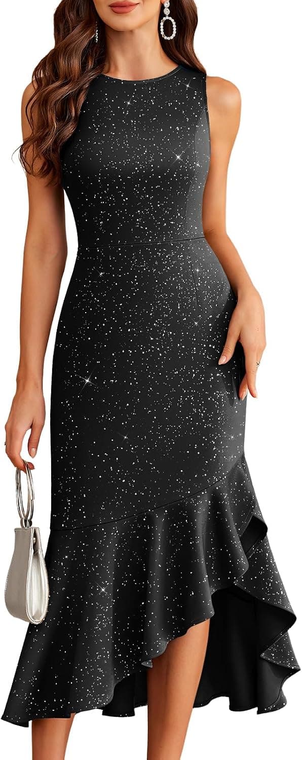 DRESSTELLS Women's Sparkly Formal Wedding Guest Dress Sequin Mermaid Cocktail Party Long Gown 2026