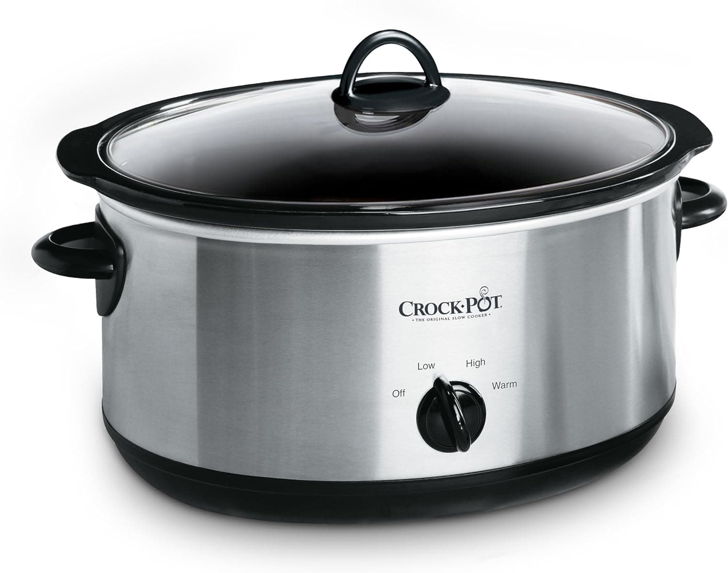 Crock-Pot 7-Quart Manual Slow Cooker, Family Size Serves 9+ People & Fits 7-lb Roast, Removable Stoneware with Warming Setting, Dishwasher Safe for Easy Cleanup, Stainless Steel - image 1