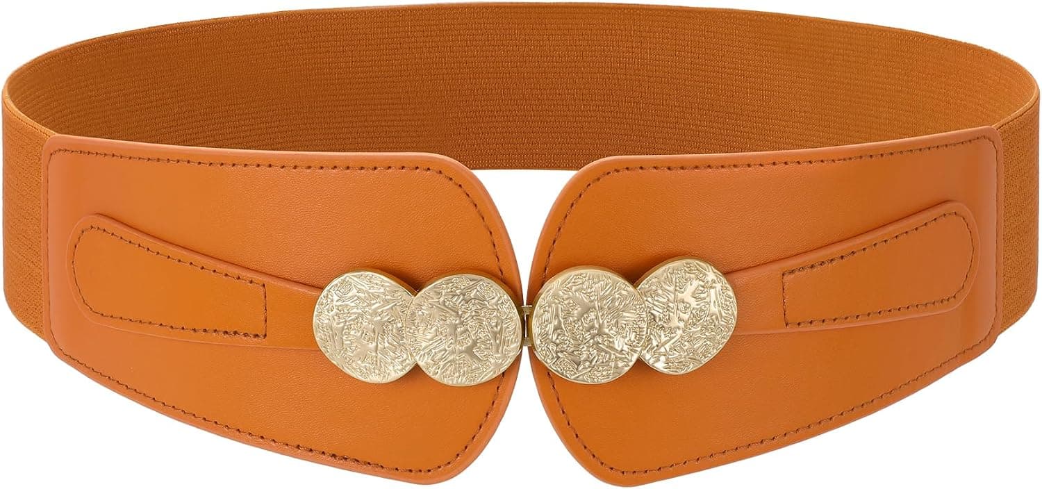Women Wide Elastic Waist Belt Stretchy Belts for Dress Vintage Fashion Ladies Waistband