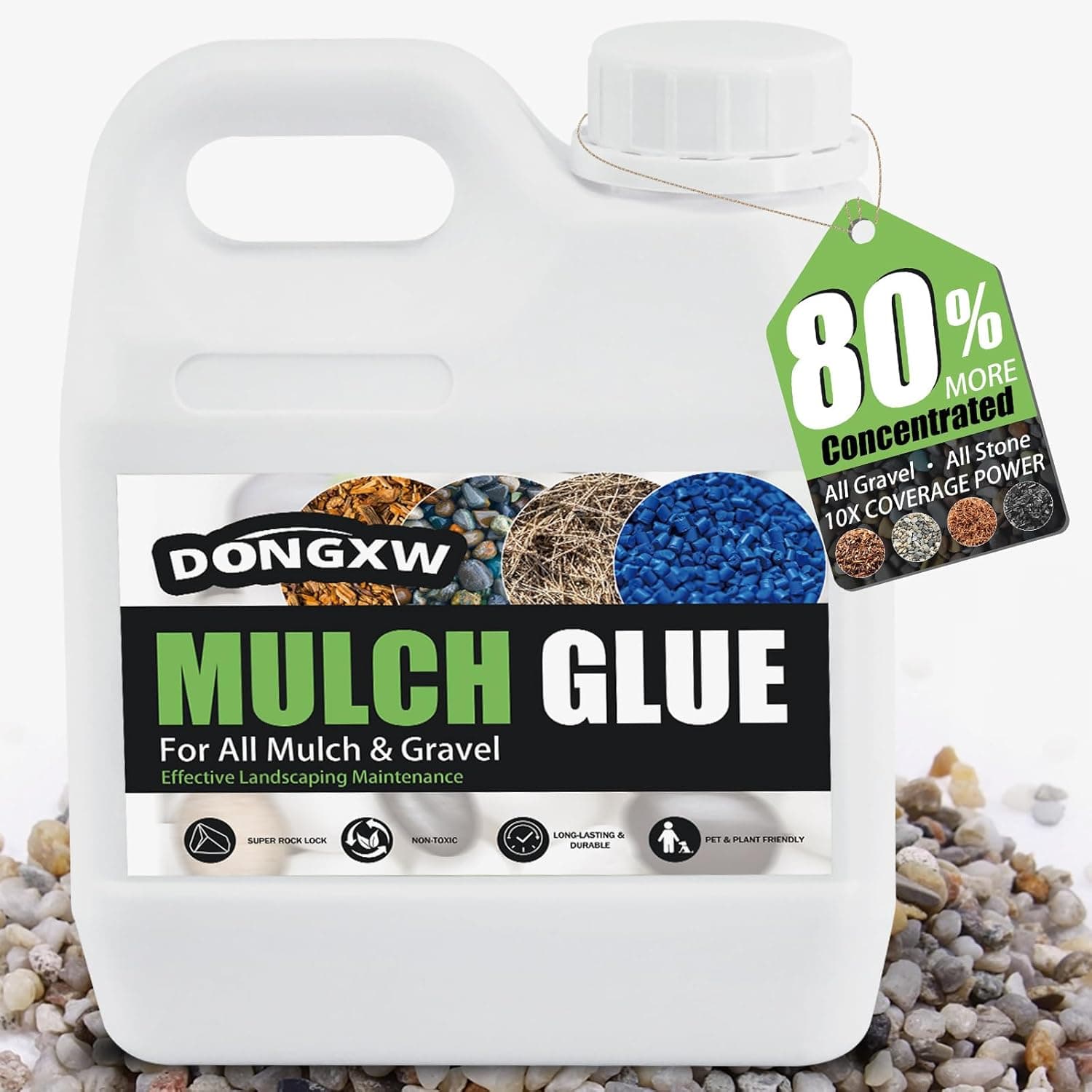 Mulch Glue for Landscaping 32oz, Strong Rock Glue & Gravel Binder, Non-Toxic Fast-Dry Adhesive Mulch Lock, Long-Lasting Outdoor Mulch Stabilizer for Pine Straw, Garden Borders, Patios & More - image 1