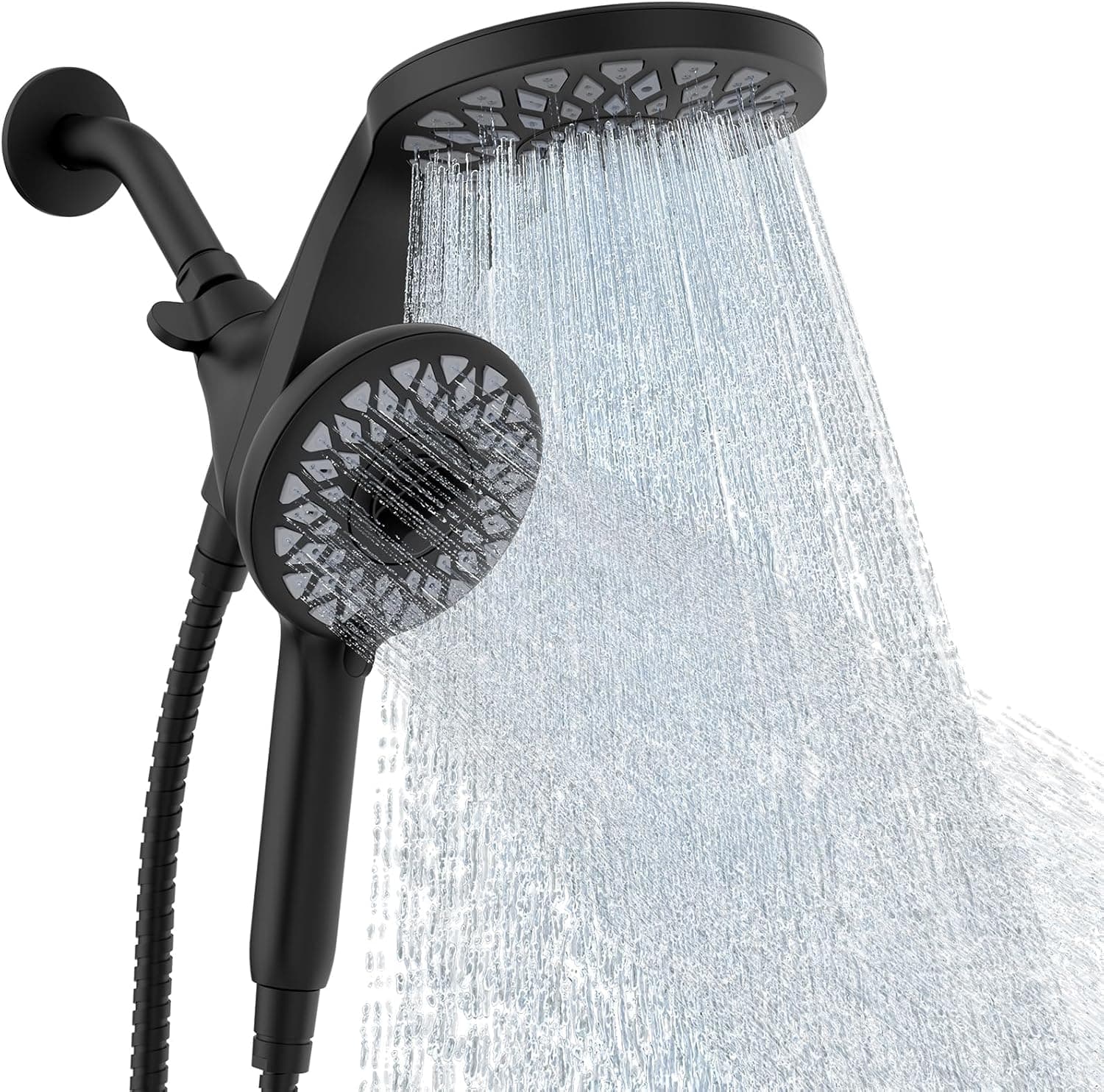 High Pressure Rain Shower Head with Handheld Spray Combo: Detachable Dual Shower Head with 10 Sprays Modes - Upgrade Knob Spray Mode Selector and Magnetic Guidance Docking System