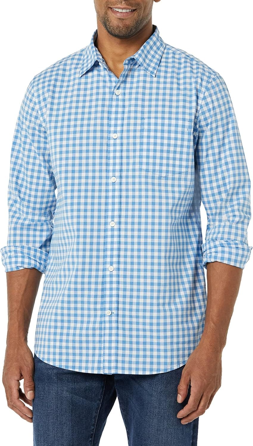 Amazon Essentials Men's Long-sleeve Slim-fit Stretch Poplin Shirt - image 1