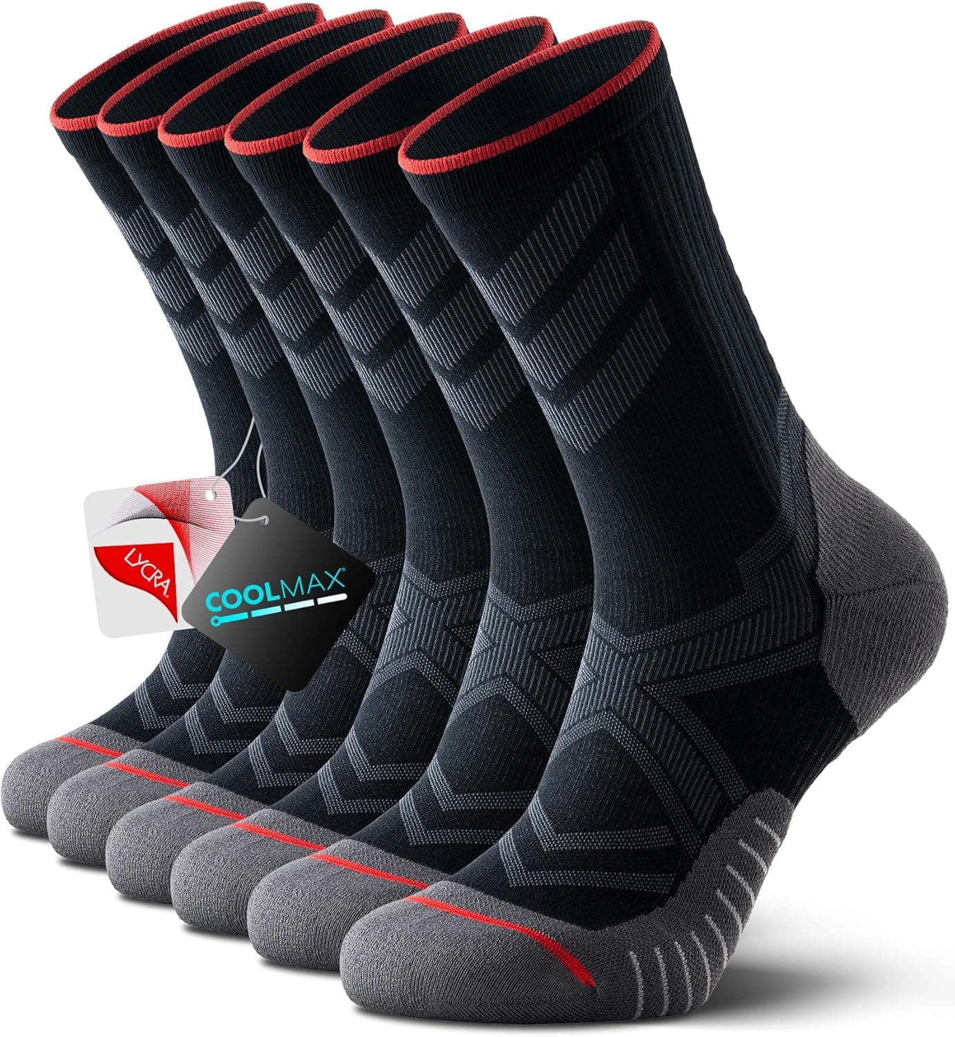 RUIXUE COOLMAX Running Socks Men Women, Performance Cushioned Crew Athletic Socks for Men Moisture Wicking
