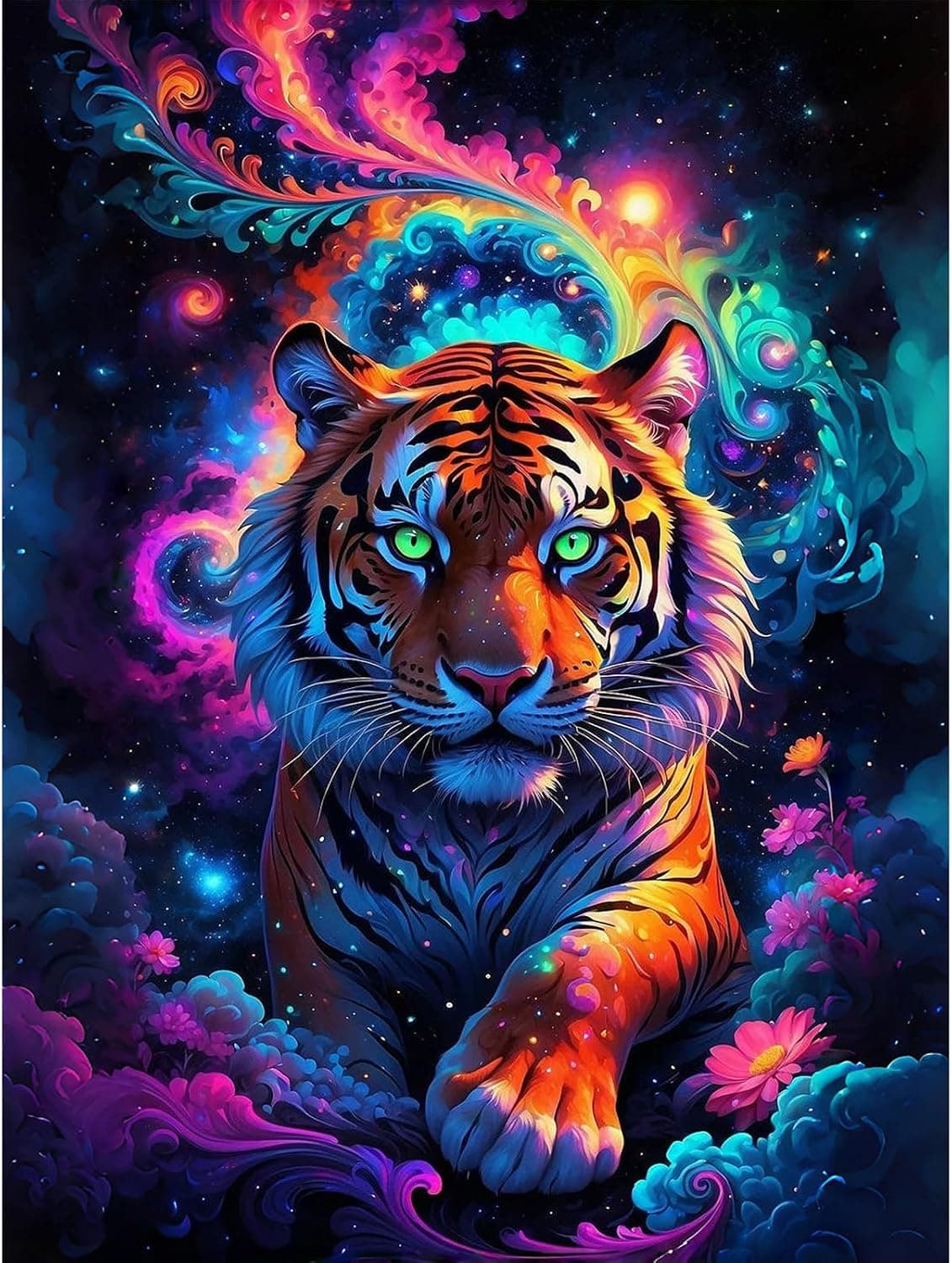 Lophomie Diamond Art Kits for Adults, 5D Tiger Diamond Painting Kits for Adults Beginners, DIY Full Drill Round Gem Arts Crafts for Home Wall Decor 12x16 Inch - image 1