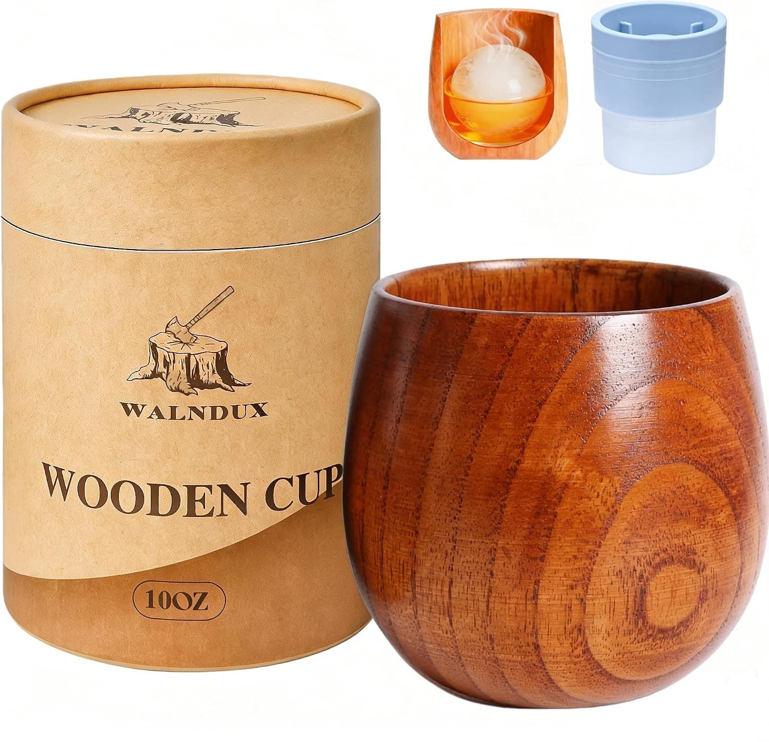Whiskey Glasses Sets, Bourbon Glass, Bourbon Gifts for Men, Finished Wooden Old Fashioned Glass, Great Whiskey Gifts for Men, Dad, Or Brother (1 Pack)