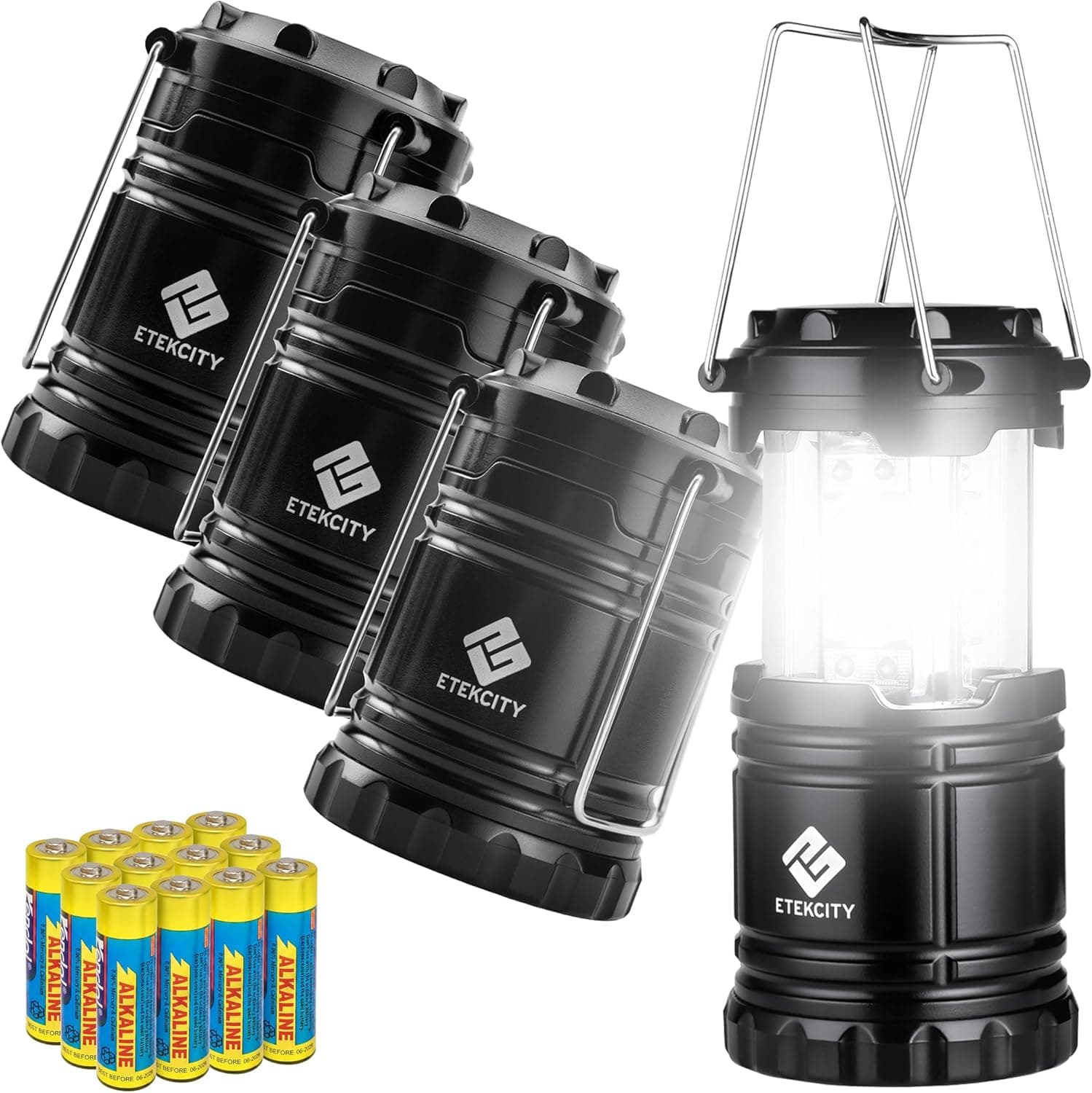 Etekcity Camping Lanterns 4 Pack - Emergency LED Flashlights for Power Outages & Survival Gear