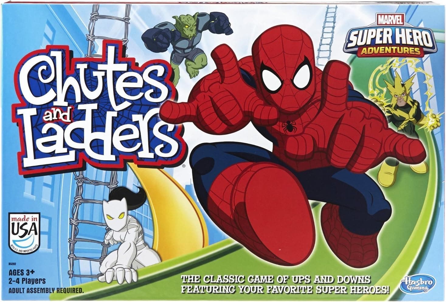 Hasbro Gaming Chutes and Ladders: Marvel Spider-Man Edition Board Game for Kids 2-4 Players, Preschool Games, Easter Gifts for Boys and Girls, Ages 3 and Up (Amazon Exclusive)