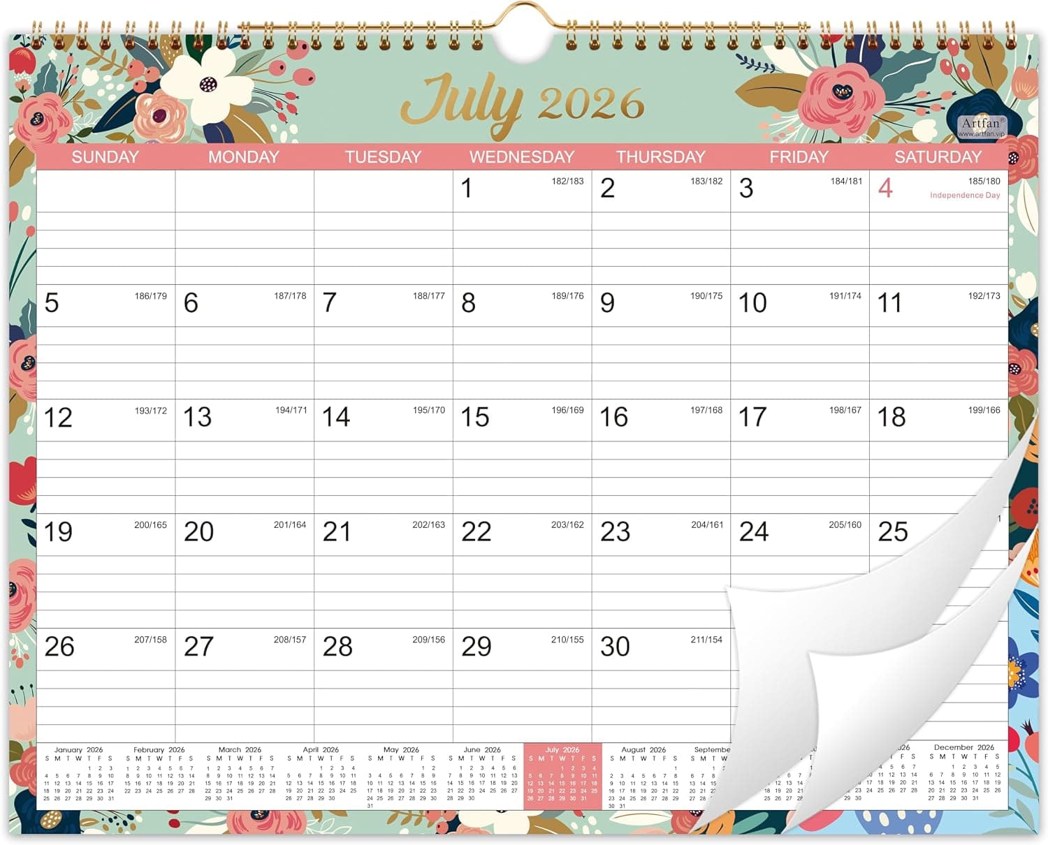 Calendar 2026-2027 - Wall Calendar 2026-2027, 15" x 11.5" | Jul.2026 - Dec.2027, Wall Calendar 18 Month, Twin-Wire Binding, Julian Dates, Notes, To-do List, Thick Paper, Organizing - image 1