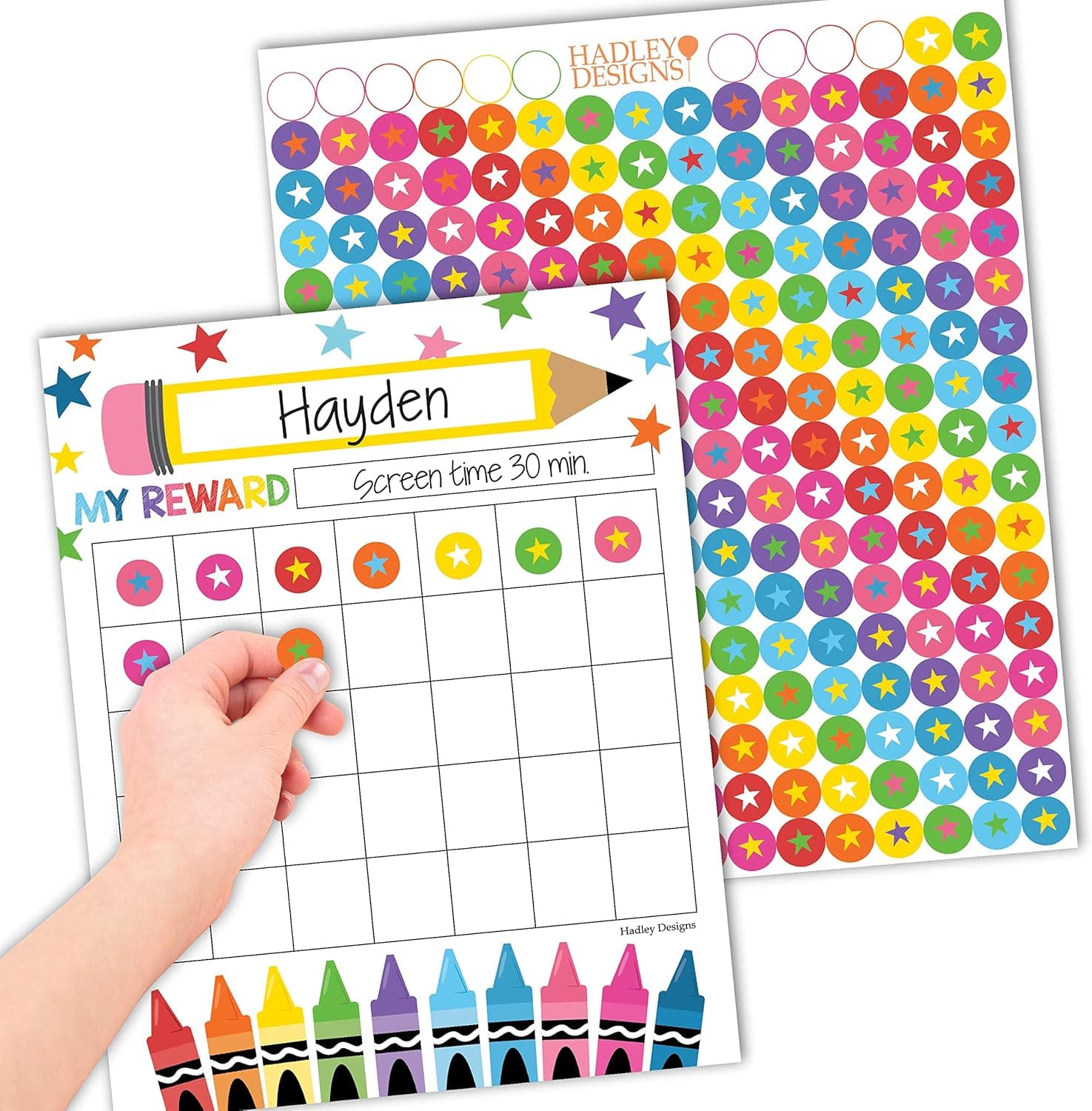 Star Sticker Chart for Kids Behavior -25 Toddler Sticker Reward Chart for Kids Incentives, Behavior Chart for Kids At Home & Classroom, Crayon Incentive Chart for Classroom Must Haves - image 1