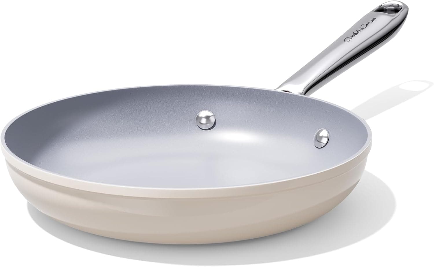 CookinCraze Premium Ceramic Frying Pan, 8 Inch Nonstick Egg Skillet
