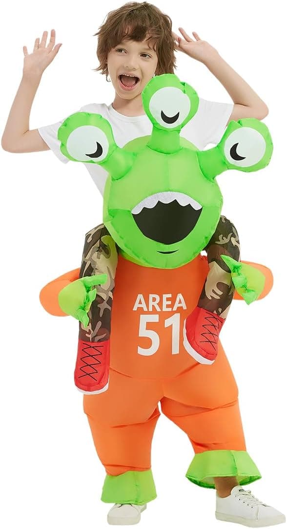 Halloween Inflatable Alien Costume Kids Cosplay Costumes Funny Ride on Blow Up Costumes Alien Suit for Teens