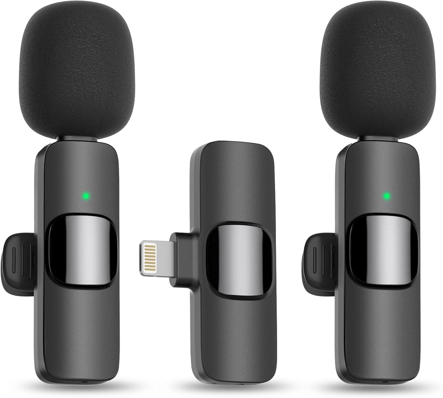 MAYBESTA Wireless Mini Microphone for iPhone 14 Below - Bluetooth Lapel Mic for Video Recording - Clip on Phone Microphones for YouTube Tiktok(Lightning / 2 mics) - image 1