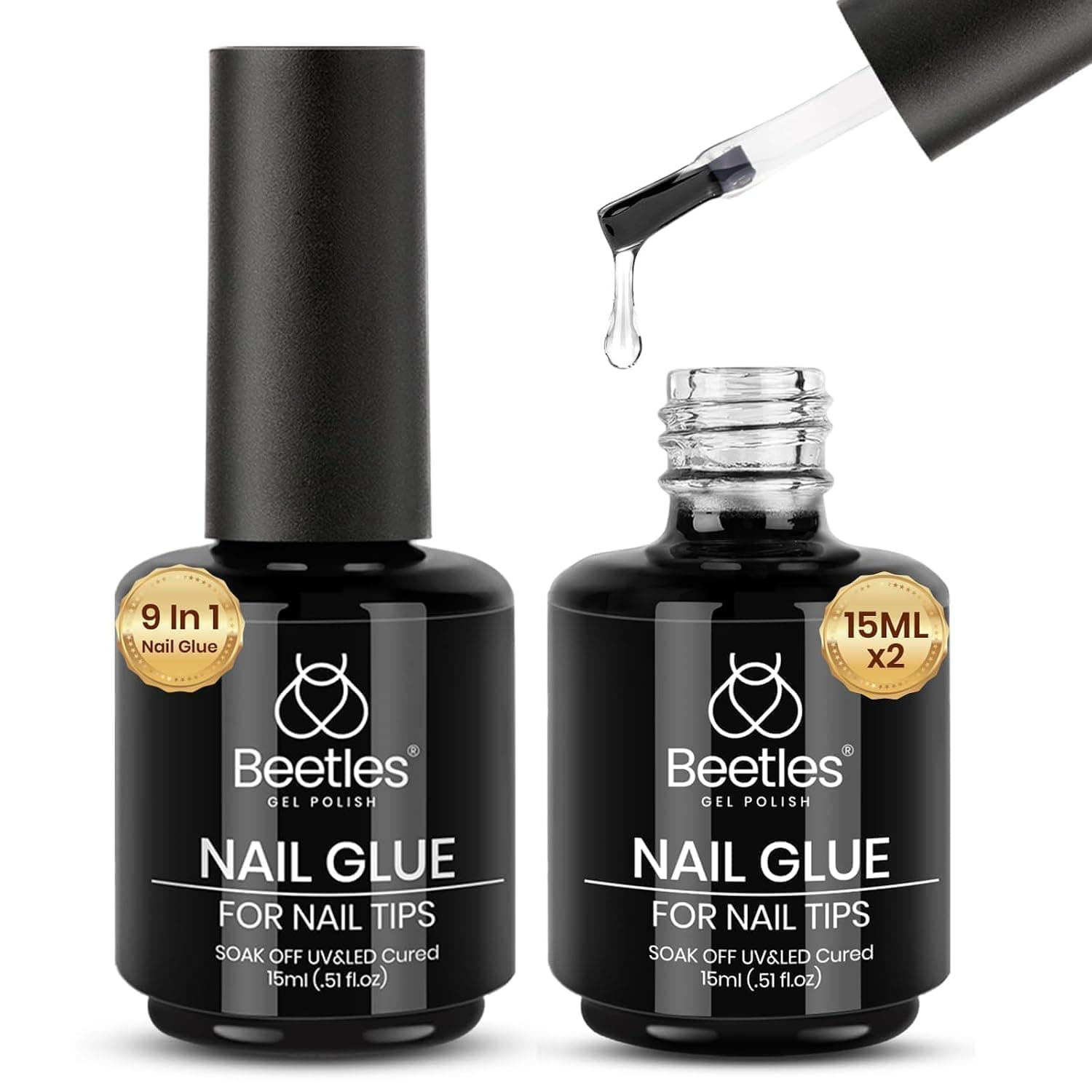 Beetles Gel Polish 9 in 1 Gel Nail Glue for Clear Acrylic Nail Tips