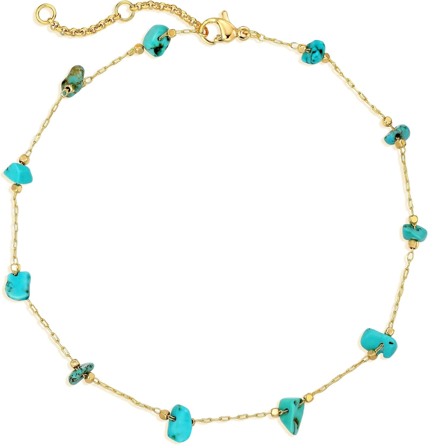 MEVECCO Dainty Chain Anklets for Women, Beaded and Charm Styles