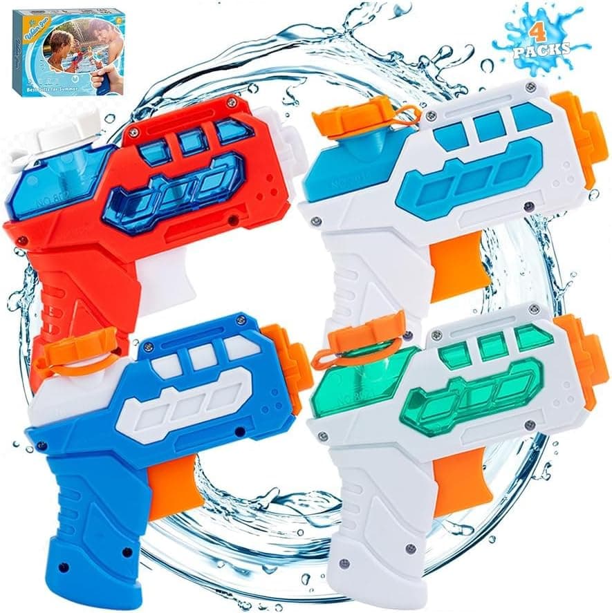 4 Pack Water Pistols for Kids, Small Mini Water Squirt Gun