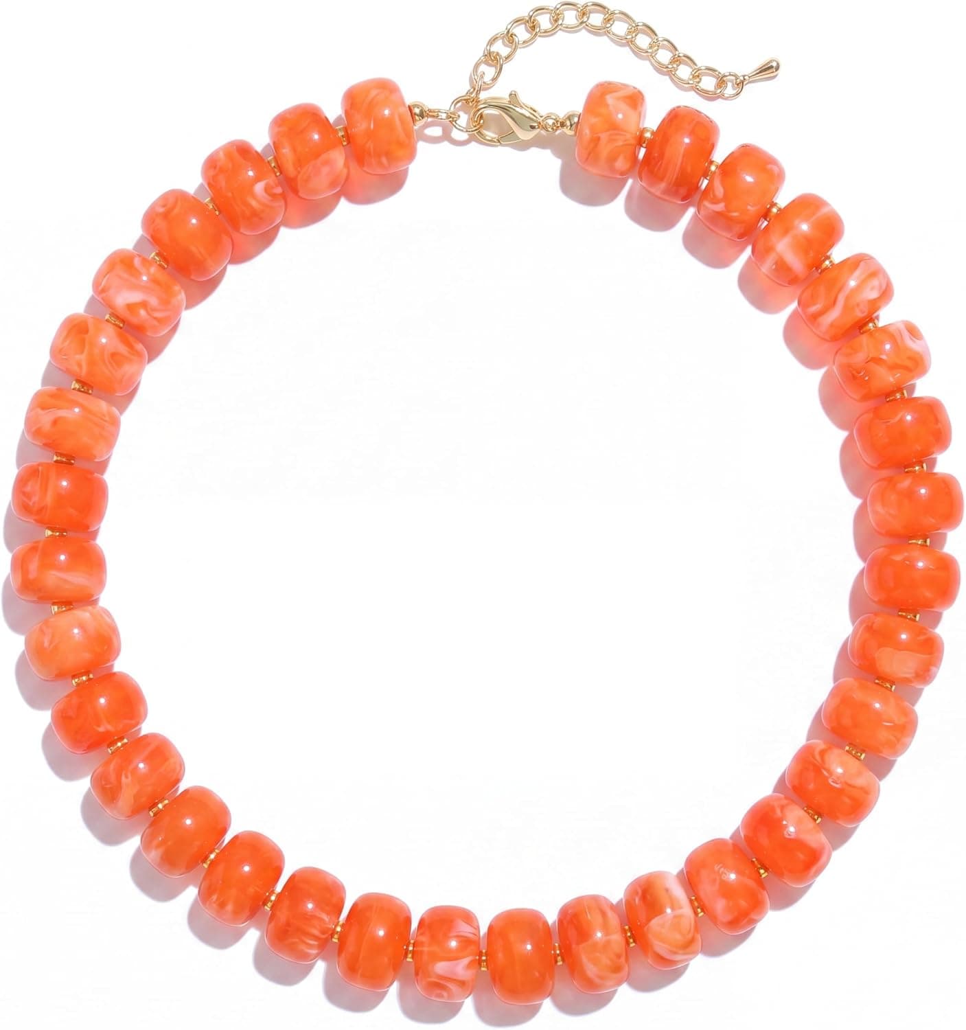 Badu Colorful Chunky Beaded Necklace for Women, Acrylic Bead Choker Statement Necklace Cute Trendy Necklaces Jewelry Gifts