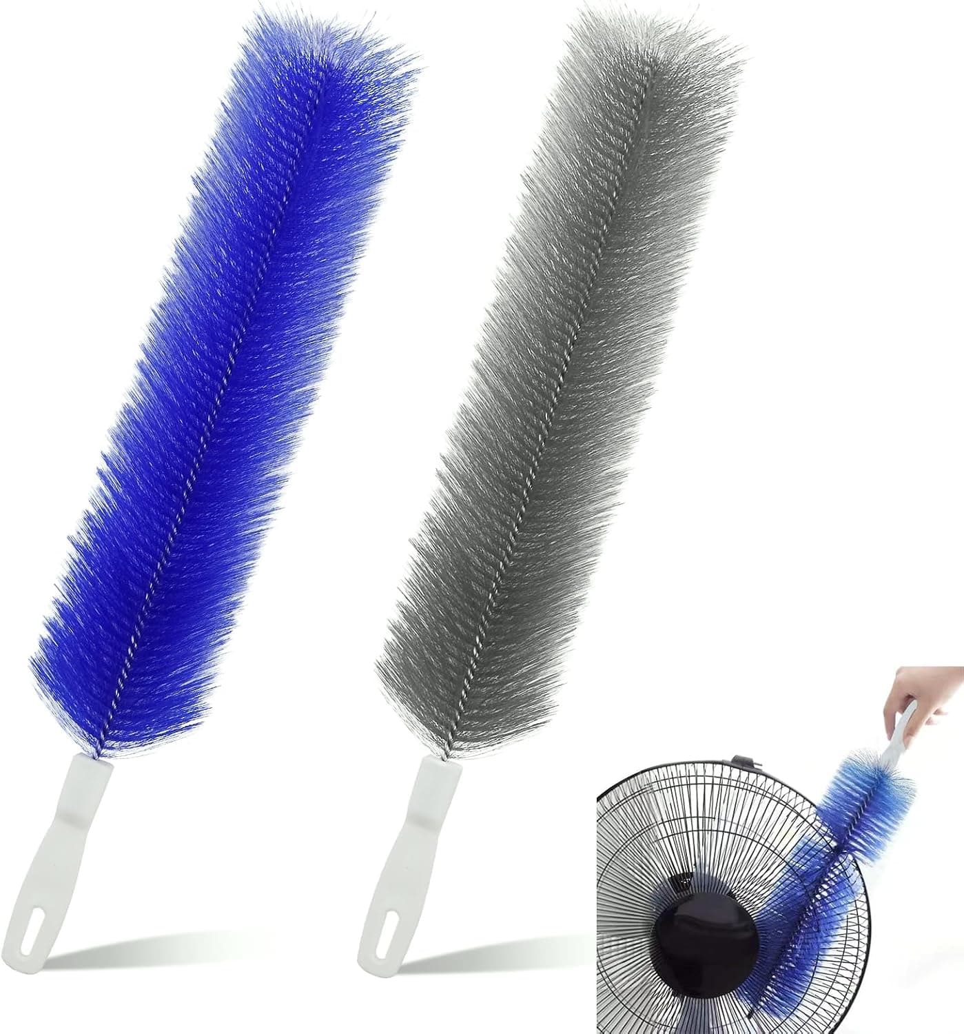 2 Pcs Cobweb Duster & Microfiber Dusting Brush Set for Fans, Vents, Curtains, and Air Conditioners