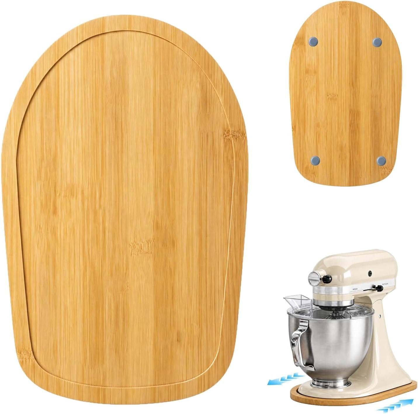 Bamboo Mixer Slider Mat for Kitchenaid Stand Mixer, Artisan 4.5 & 5 Quart Kitchen Aid Accessories and Attachments, Effortless Sliding Kitchen Aid Alider for Countertop Protect