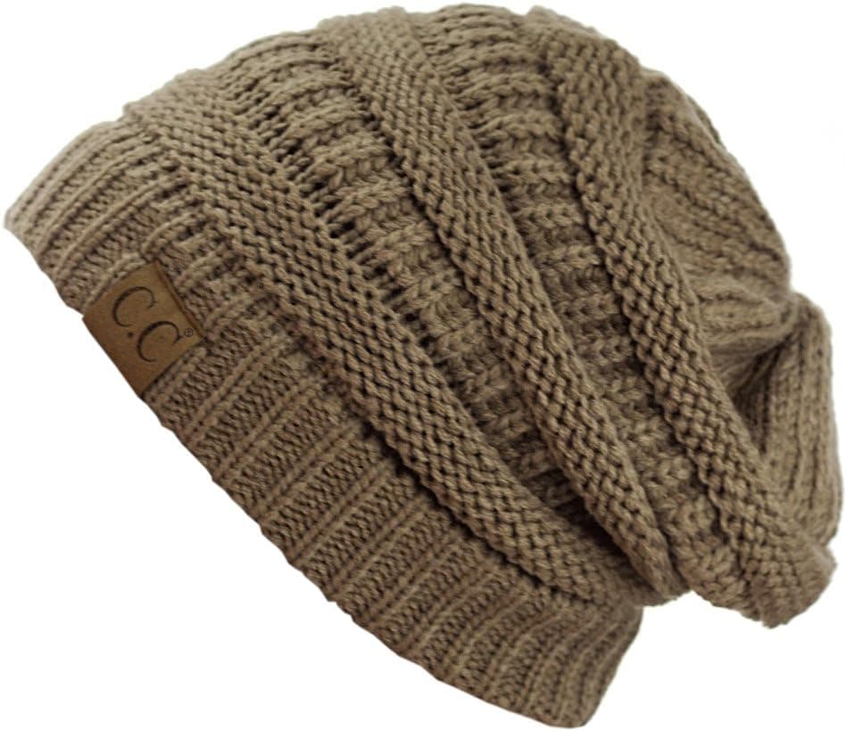 C.C Trendy Warm Chunky Soft Stretch Cable Knit Beanie