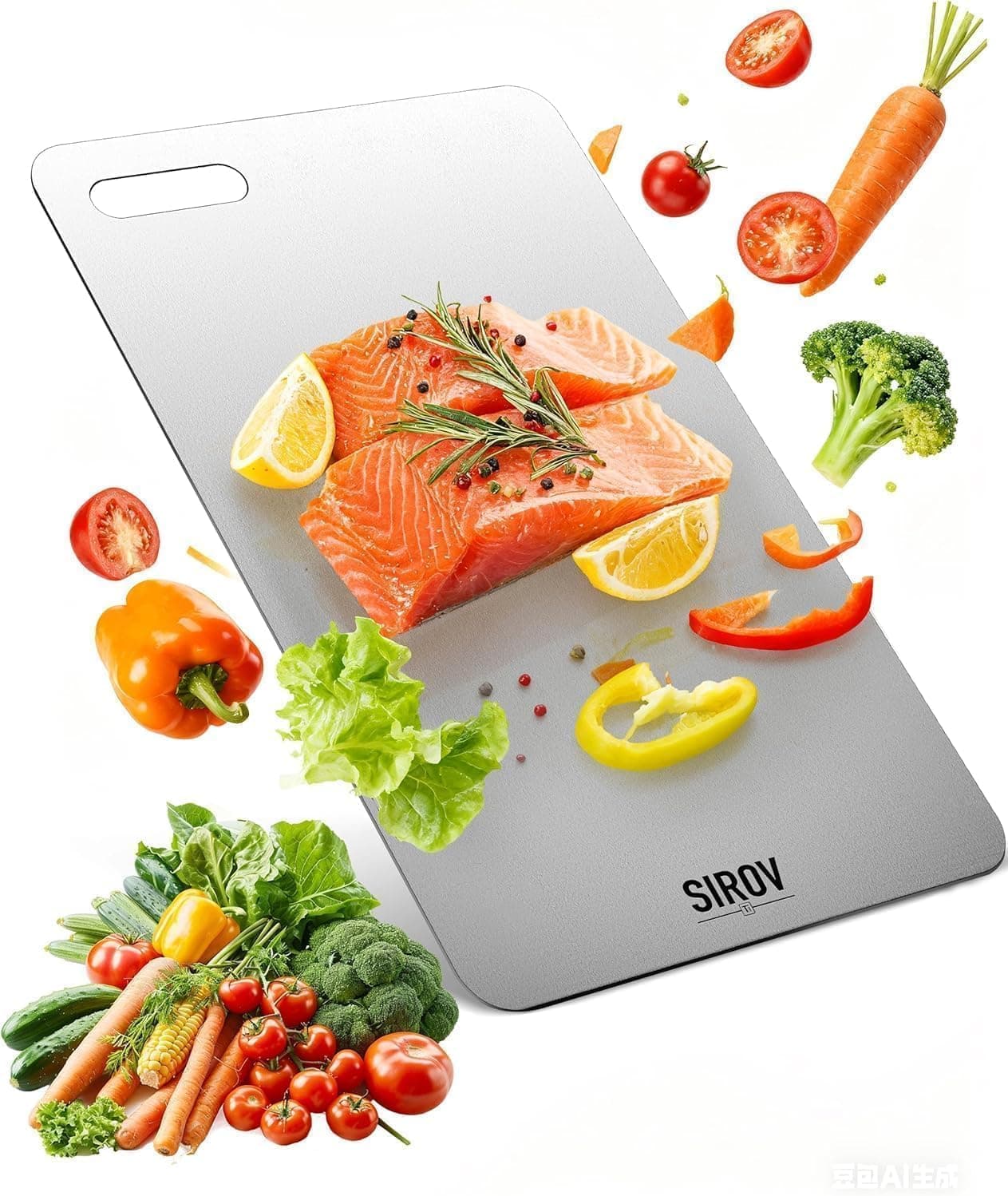 Katori Titanium Cutting Board, Pure Titanium Chopping Board for Kitchen - Non Toxic, Dishwasher Safe, Durable for Meat, Fruit, and Vegetables (12.6L*8W)