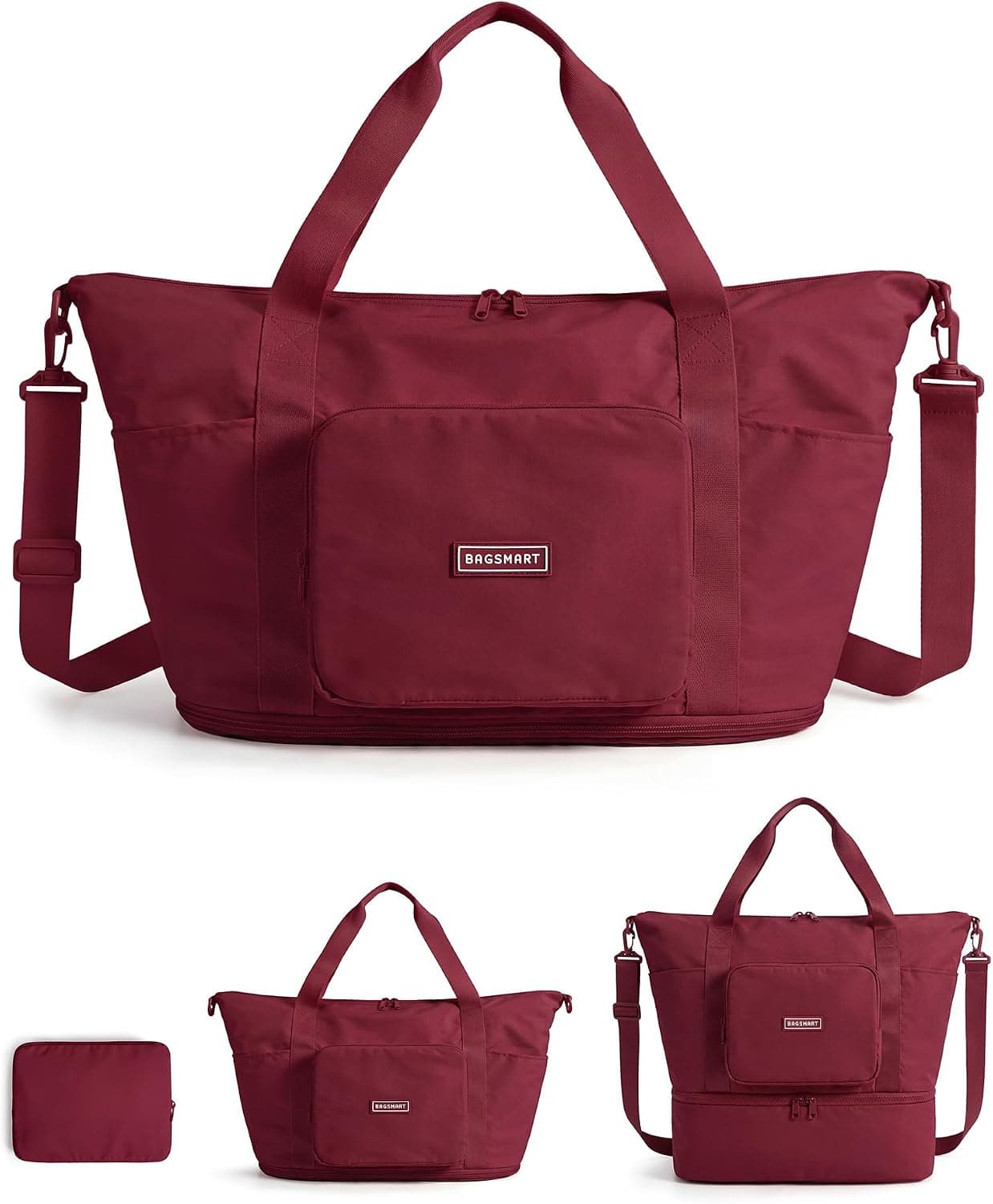 BAGSMART Foldable Travel Bag, 37L Expandable Personal Bag