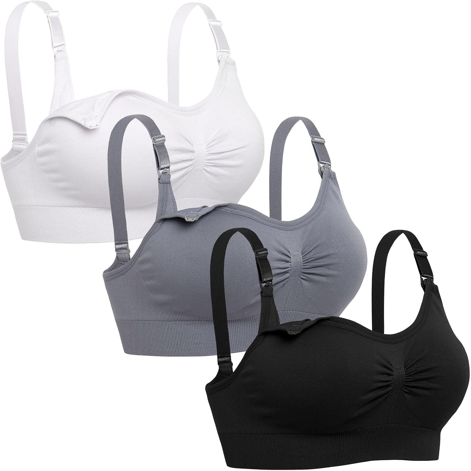 Womens Seamless Nursing Bra Sleeping Maternity Bralette for Breastfeeding Pack of 3