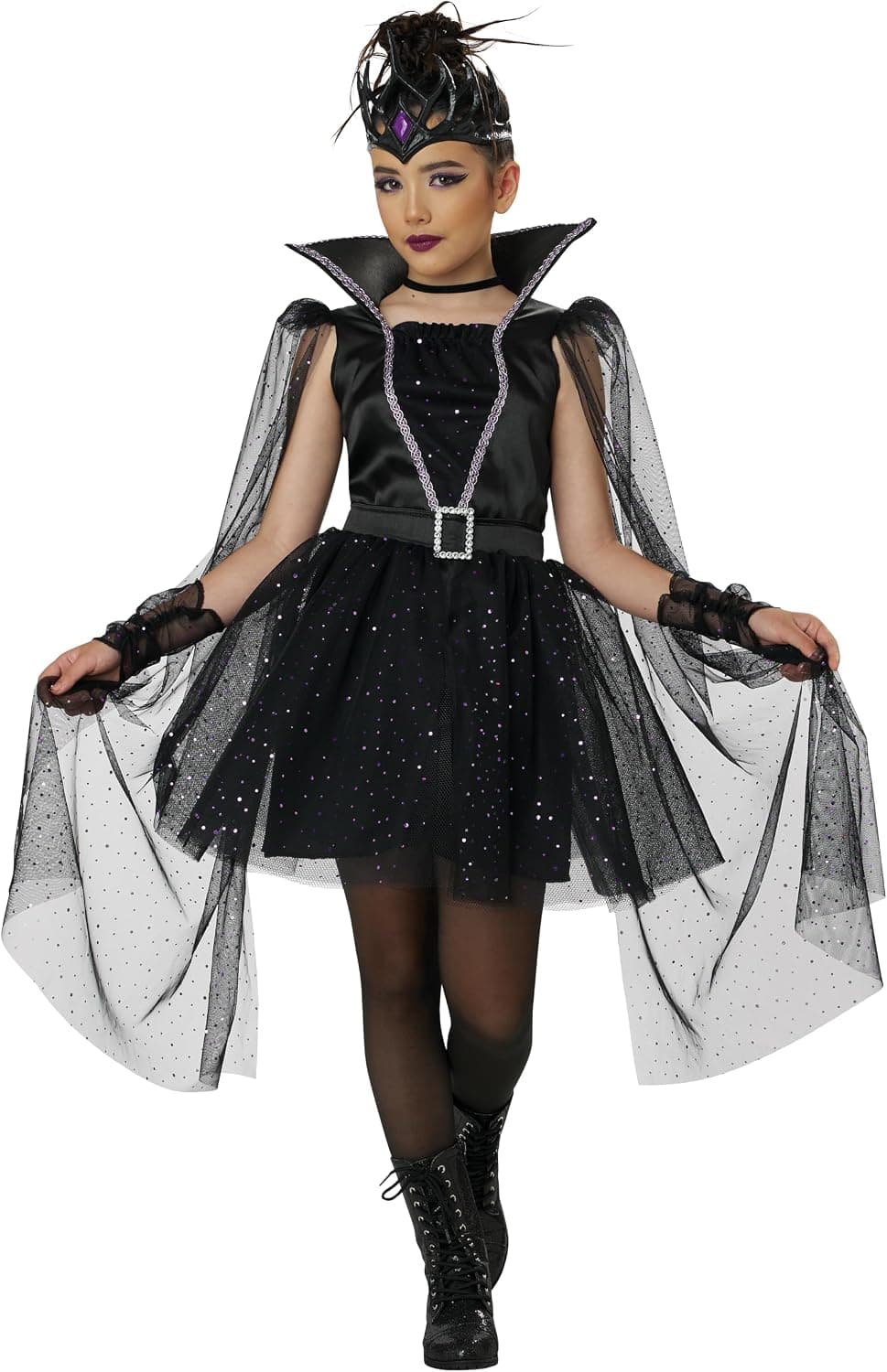 California Costumes Dark Majesty Halloween Costume for Girls - Crown, Dress & Accessories