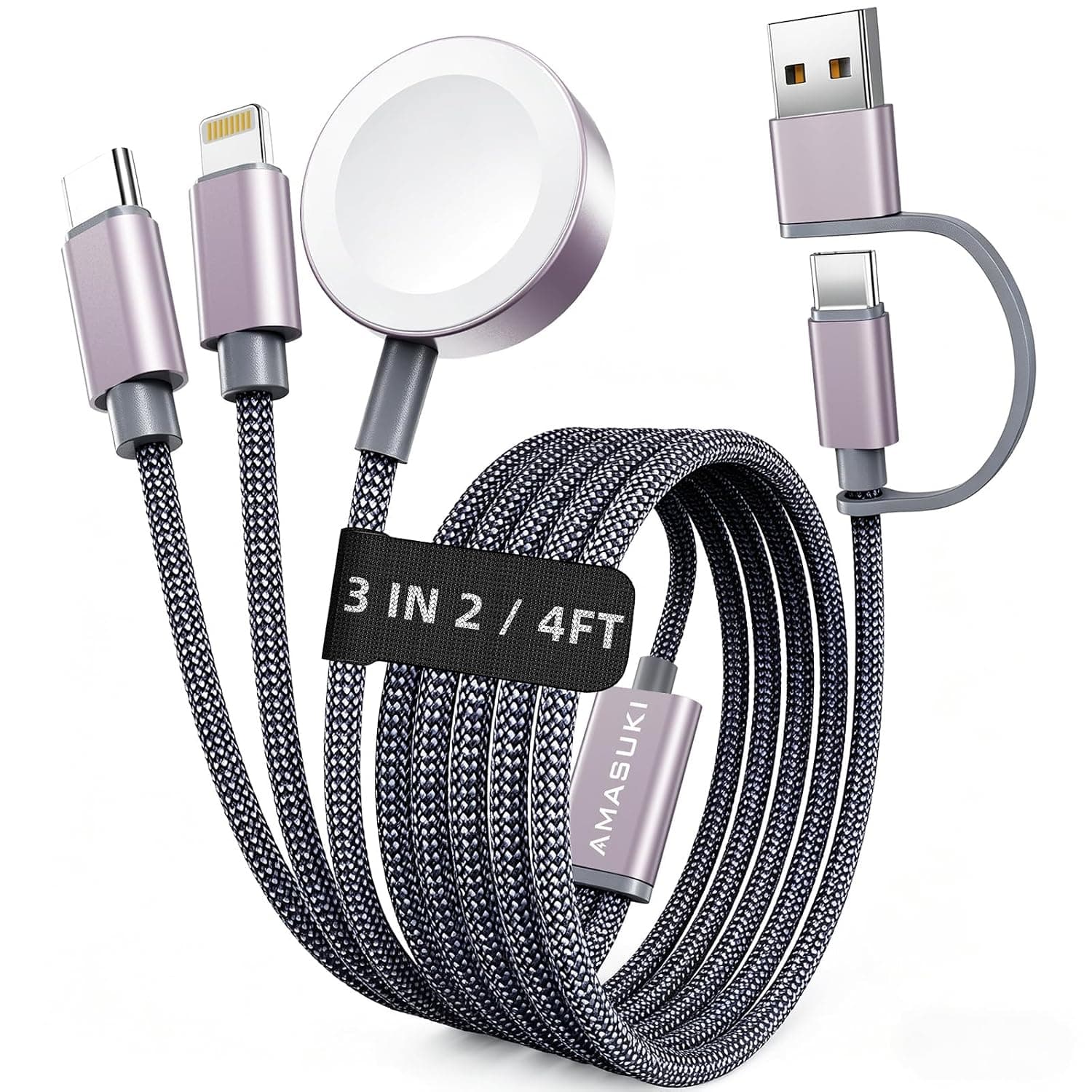Multi Charging Cable & Dock for Apple Watch, iPhone, and More - Travel Essentials Kit